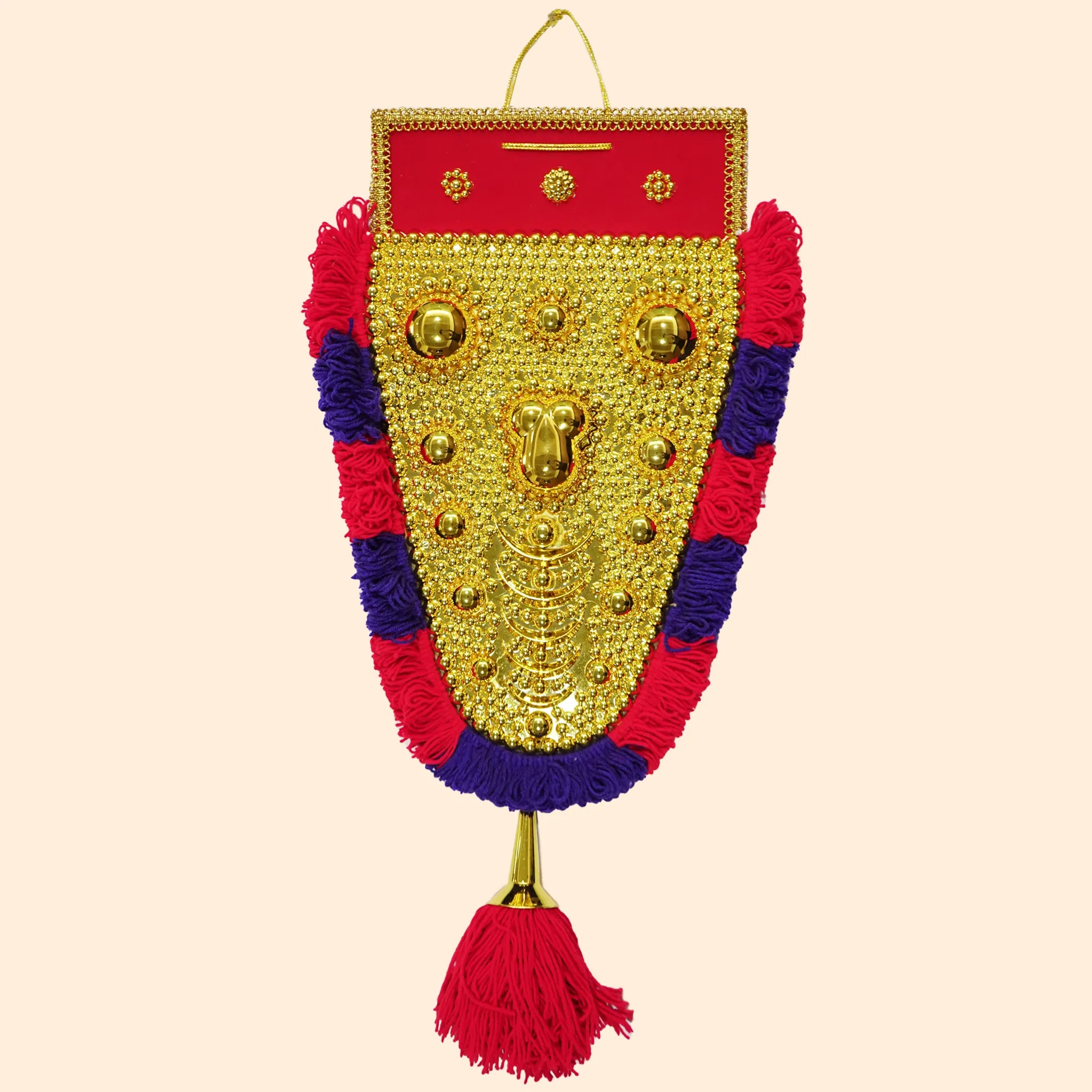 Traditional Kerala Pooram Nettipattam-Red & Blue(28 Inch)